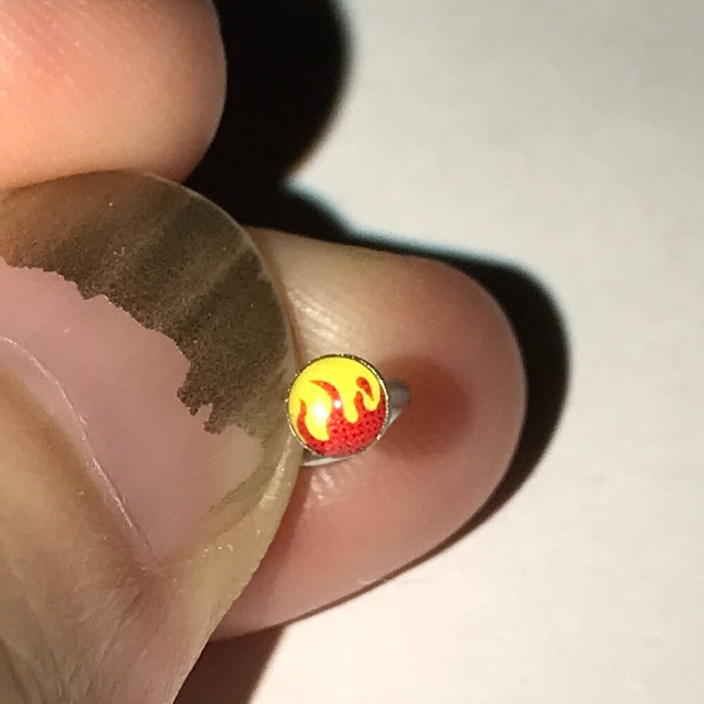 Flames 18 Gauge C-shaped Nose Ring